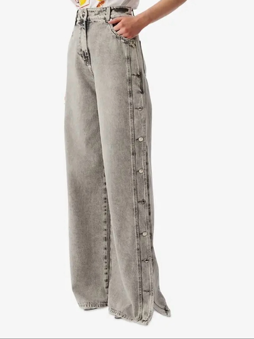 IRO Andreea Wide-Leg Jeans (Mixed Grey) / Size 38 - Picture 2 of 6